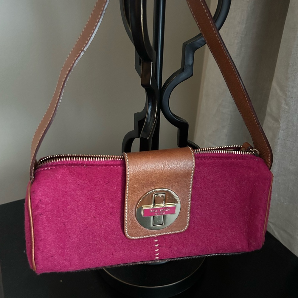 Kate Spade Fuchsia and Tan Clutch